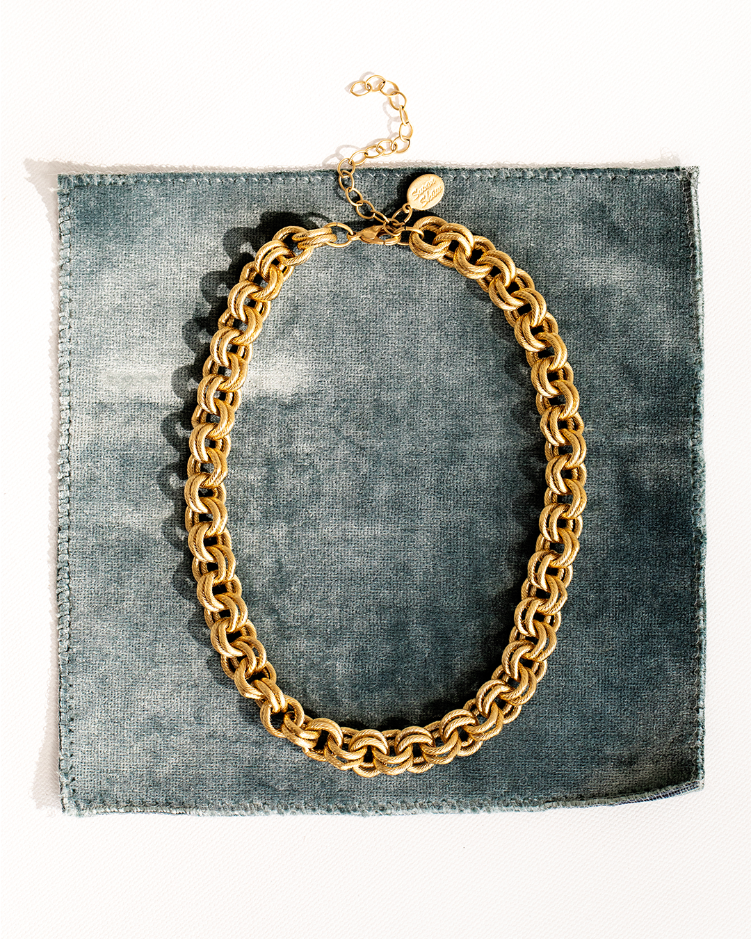 Susan Shaw Gold Double Link Chain Necklace