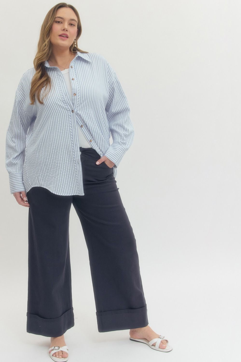Entro Plus Size Cuffed Pants