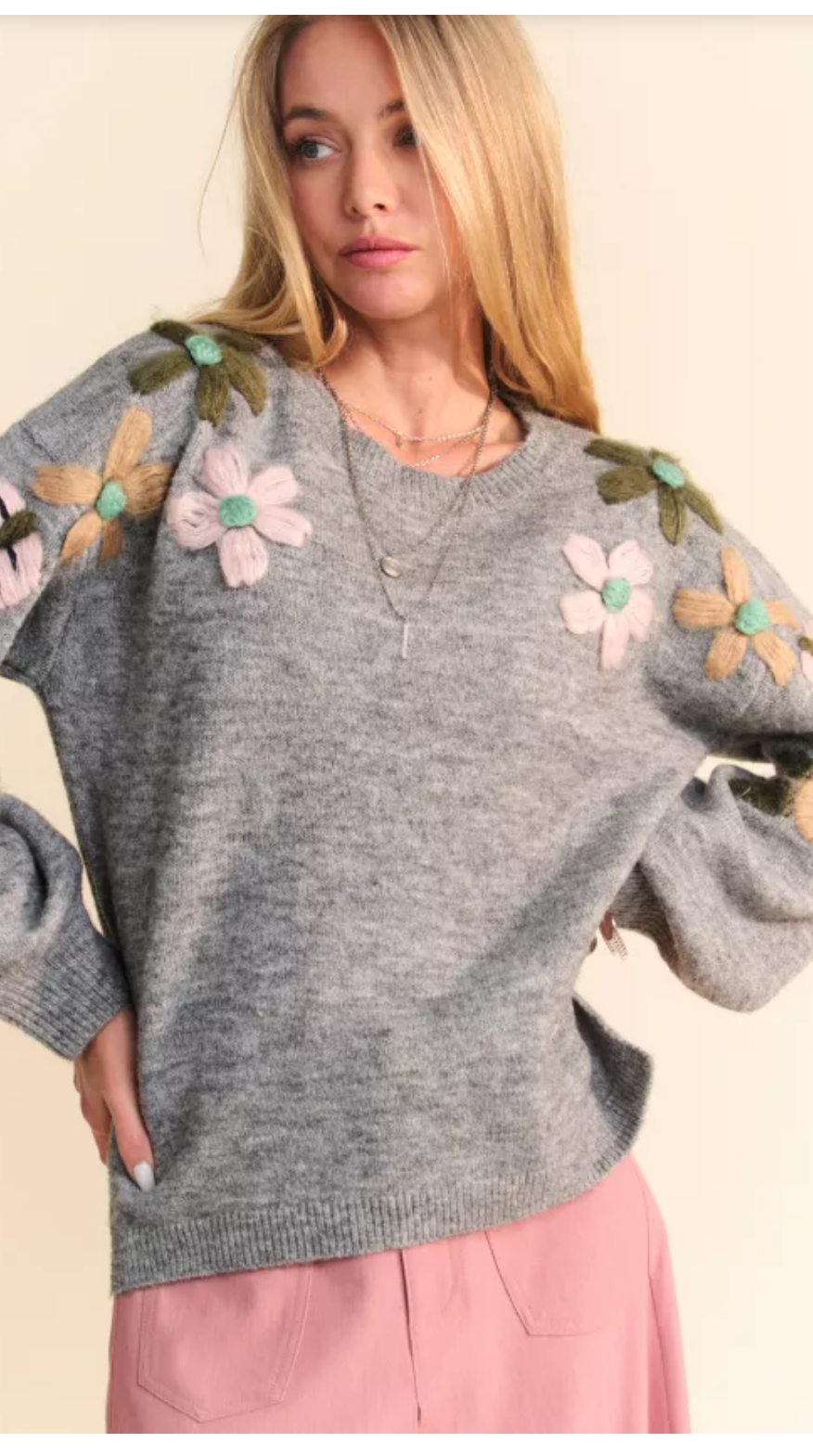 Dannie Floral Embroidered Sweater