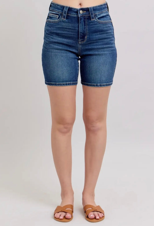 Judy Blue High Waist Bermuda Shorts With Back Flap Pockets