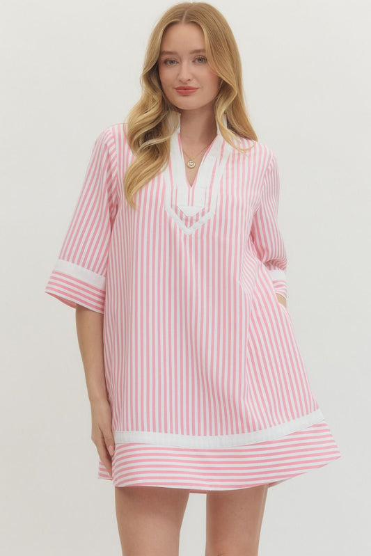 The Brandi Pink Striped Dress