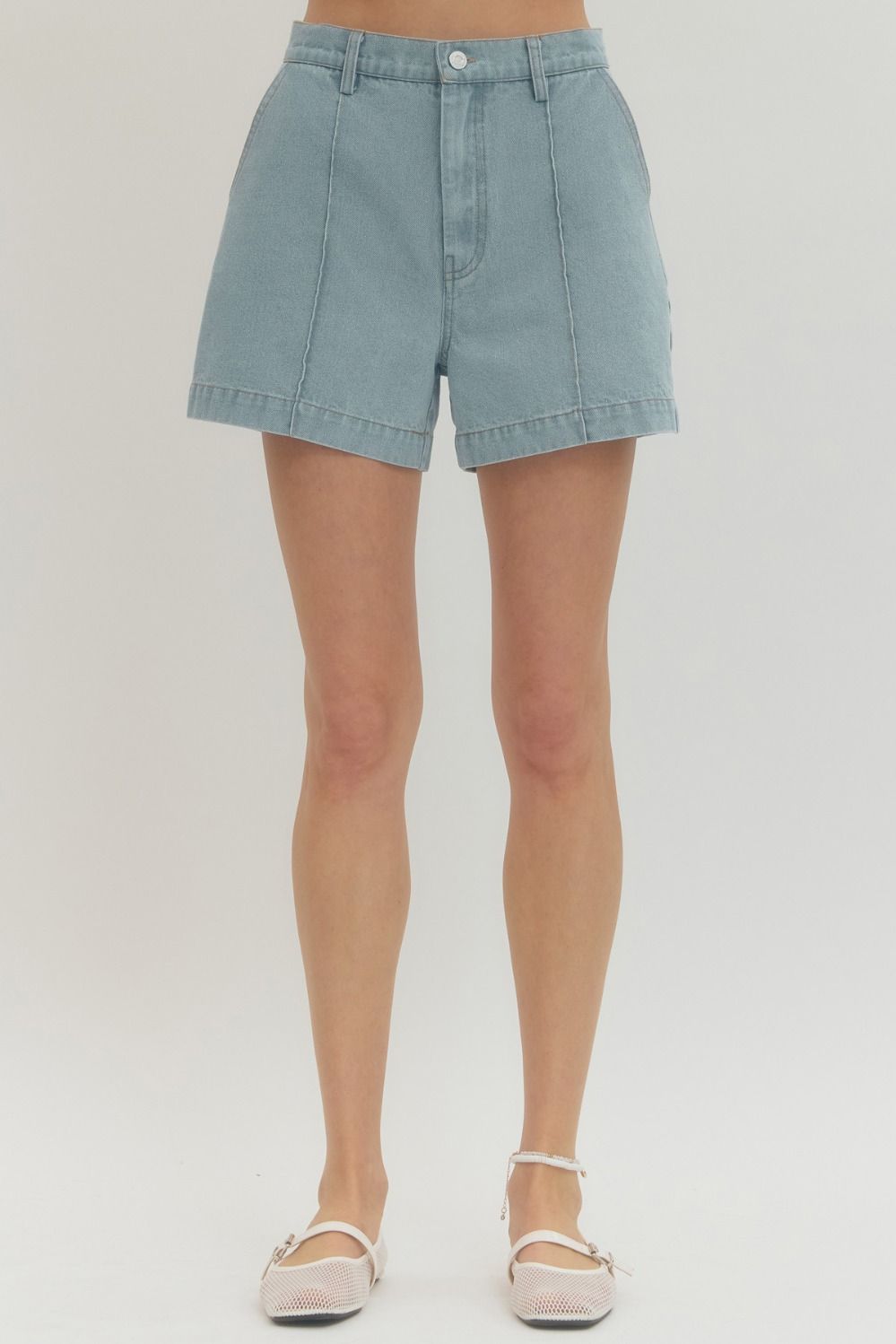 Entro Light Blue Denim Shorts