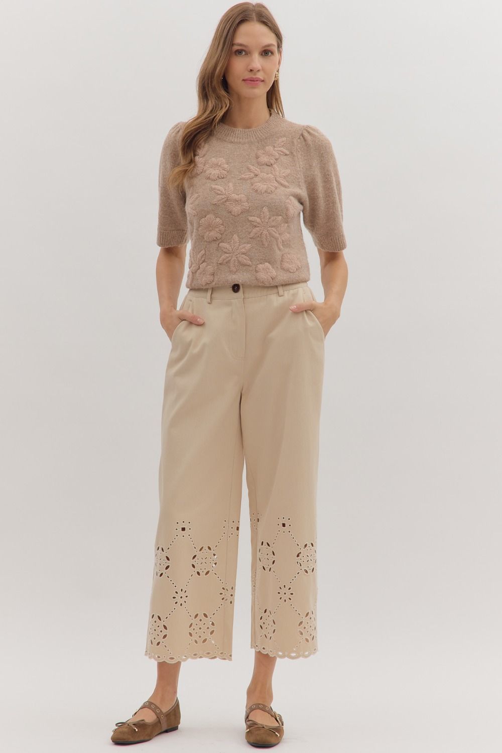 Entro Eyelet Detailed Pants