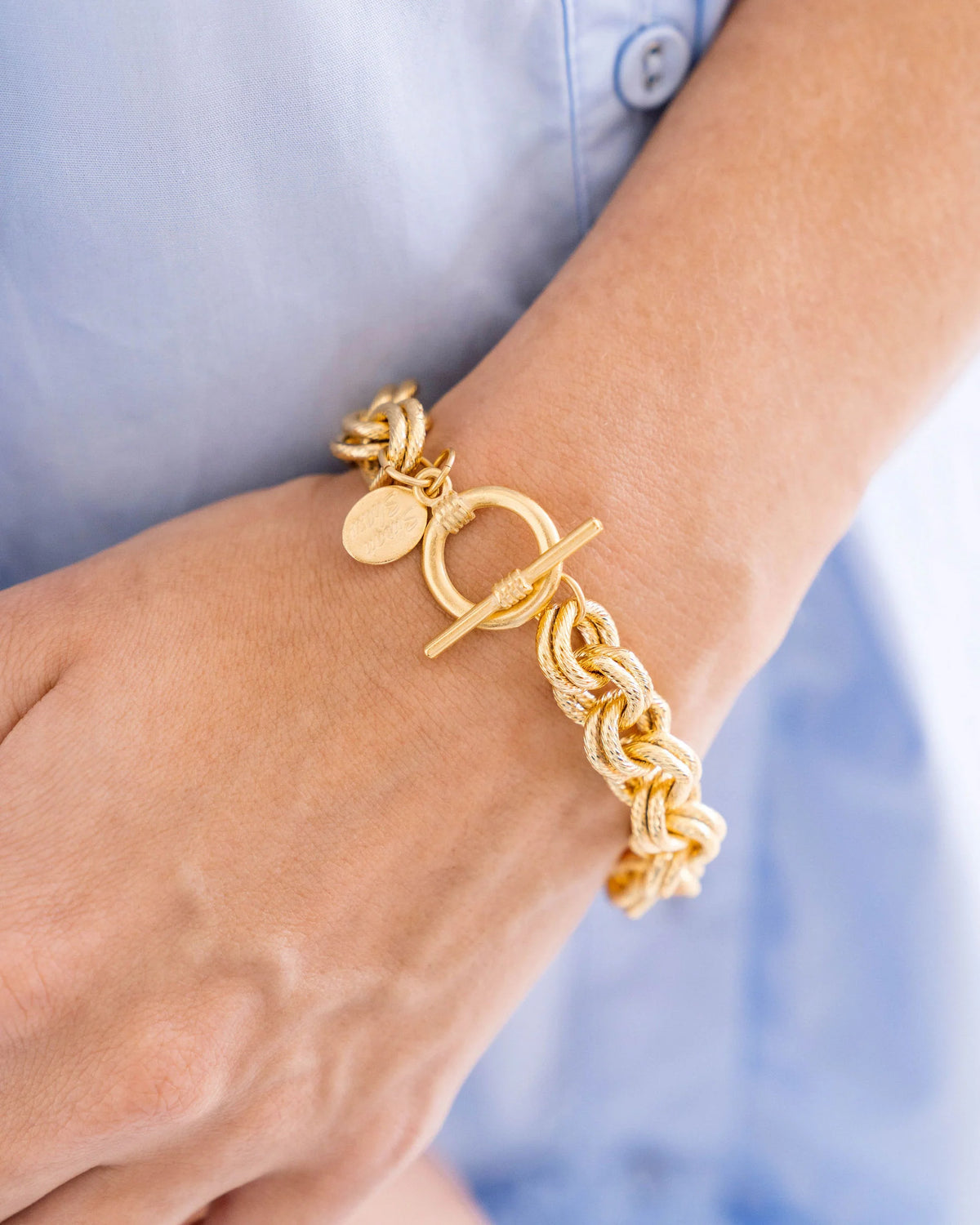 Susan Shaw Gold Double Link Chain Bracelet