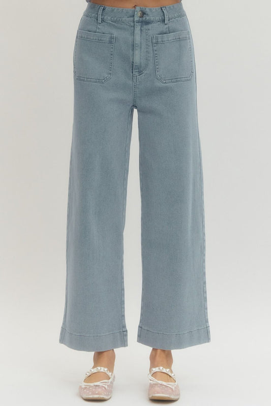 Entro Light Denim Patch Pocket Pants