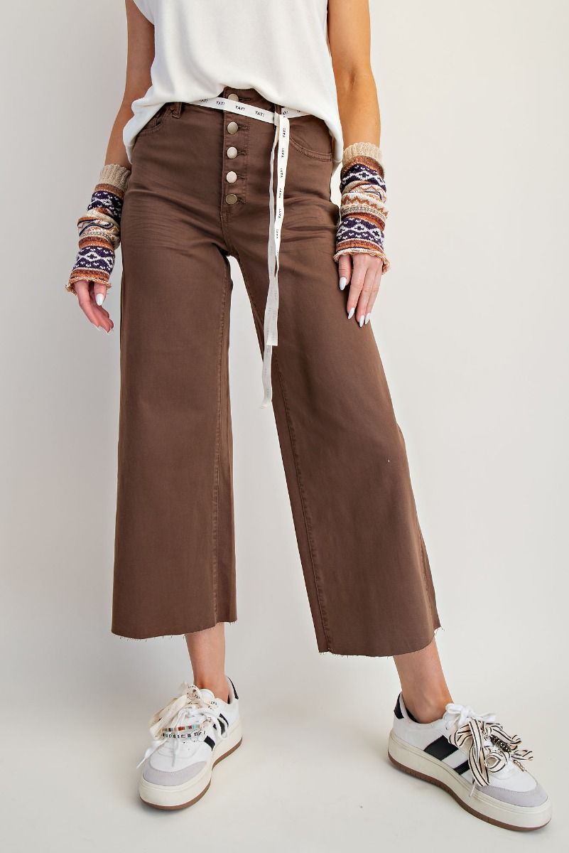 Easel Button Fly Twill Wide Bottom Pants