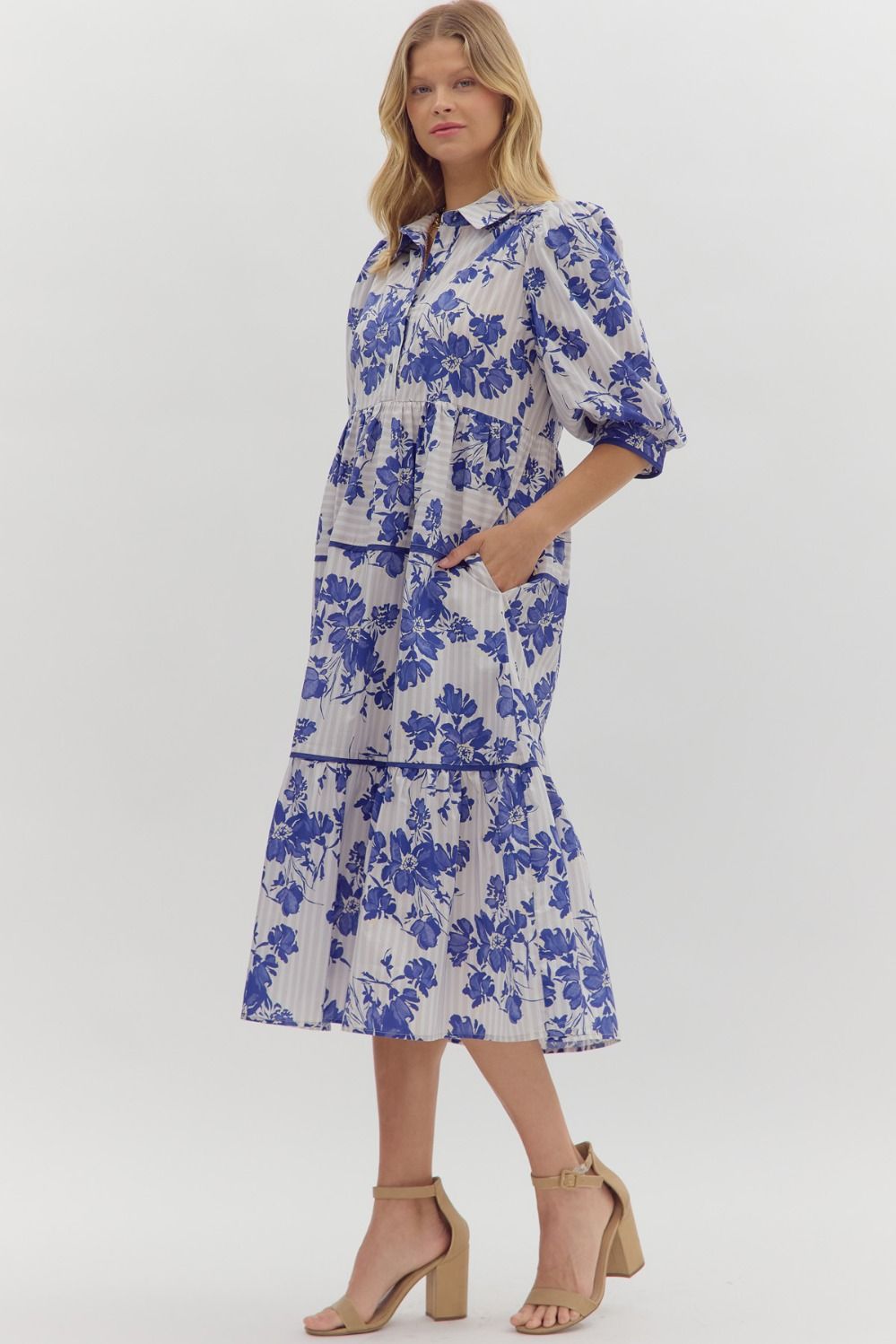 Amalia Blue Floral Dress