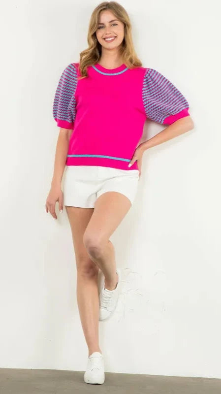 Belle Short Puff Sleeved Sweater