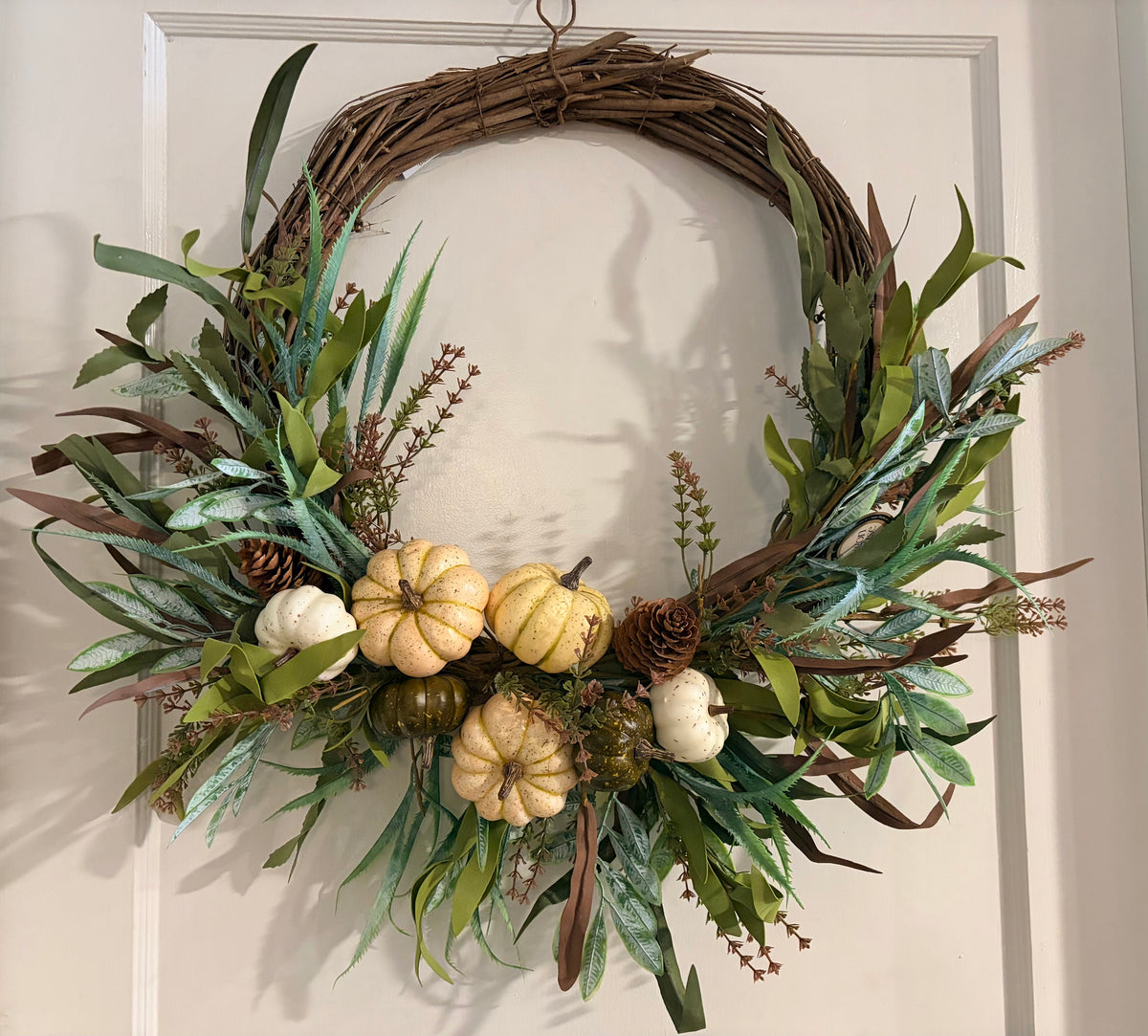 28” Harvest Pumpkin & Foliage Wreath