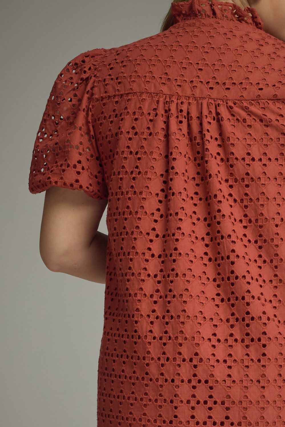 The Dennie Eyelet Rust Plus Size Dress