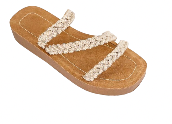 Forever Beaded Braided Sandal