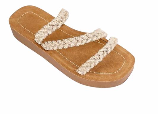 Forever Beaded Braided Sandal
