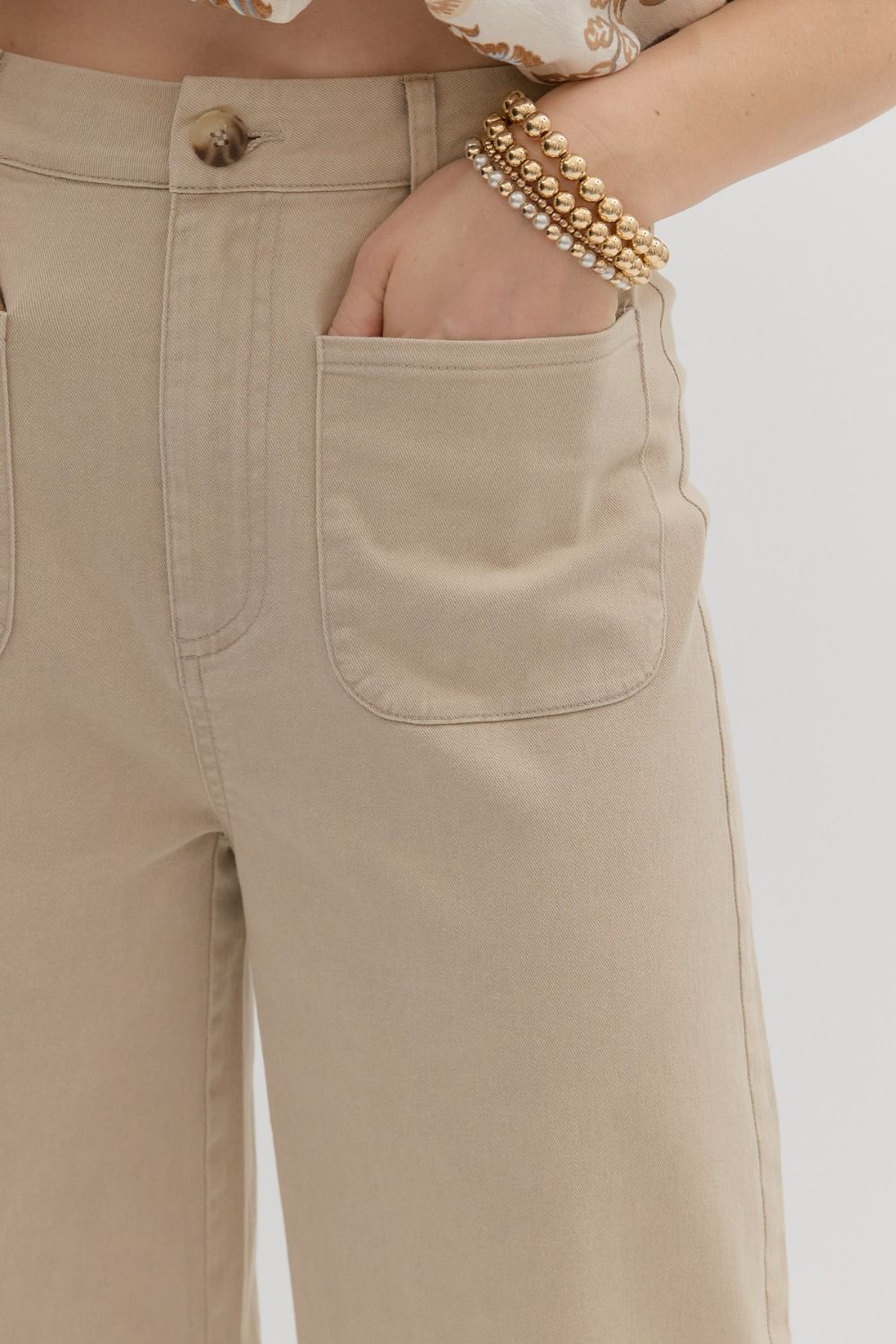 Entro Wide Leg Ankle Length Pants