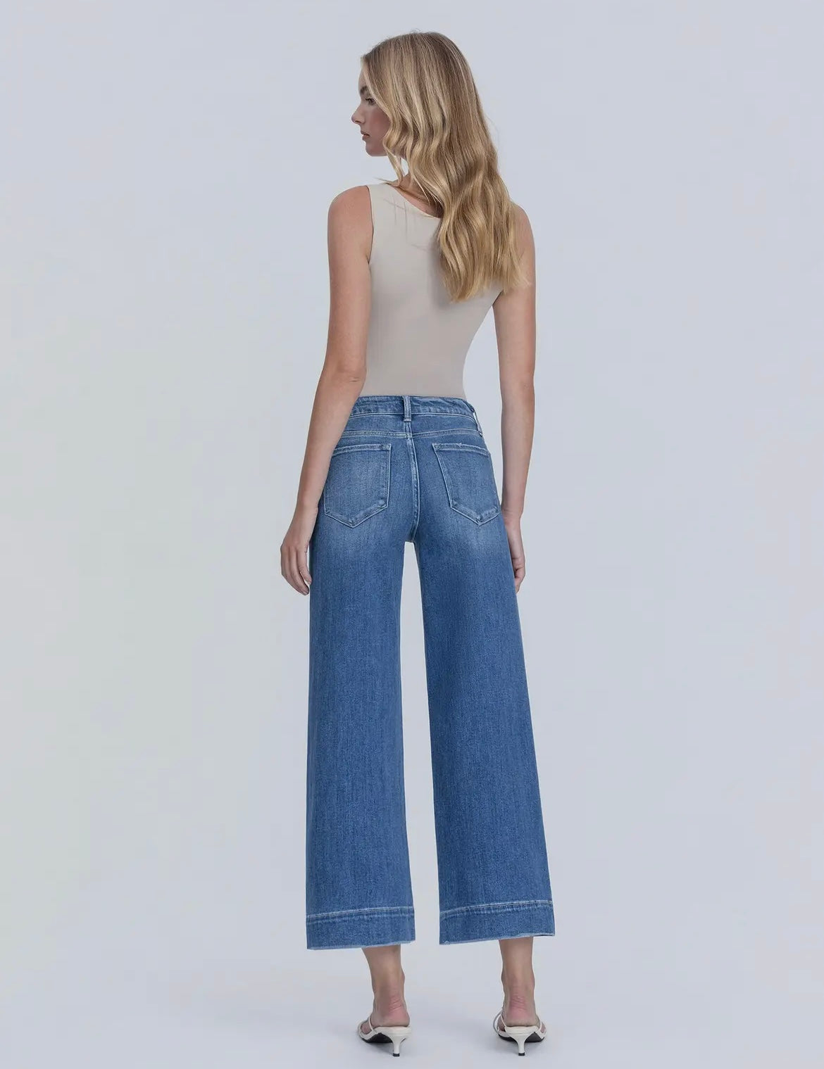 Flying Monkey High Rise Crop Wide Trouser Jeans
