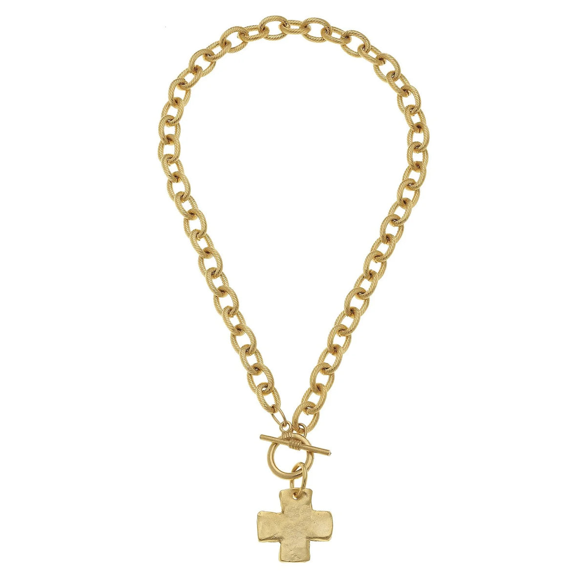 Susan Shaw 16" Handcast Gold Cross Front
Toggle Necklace