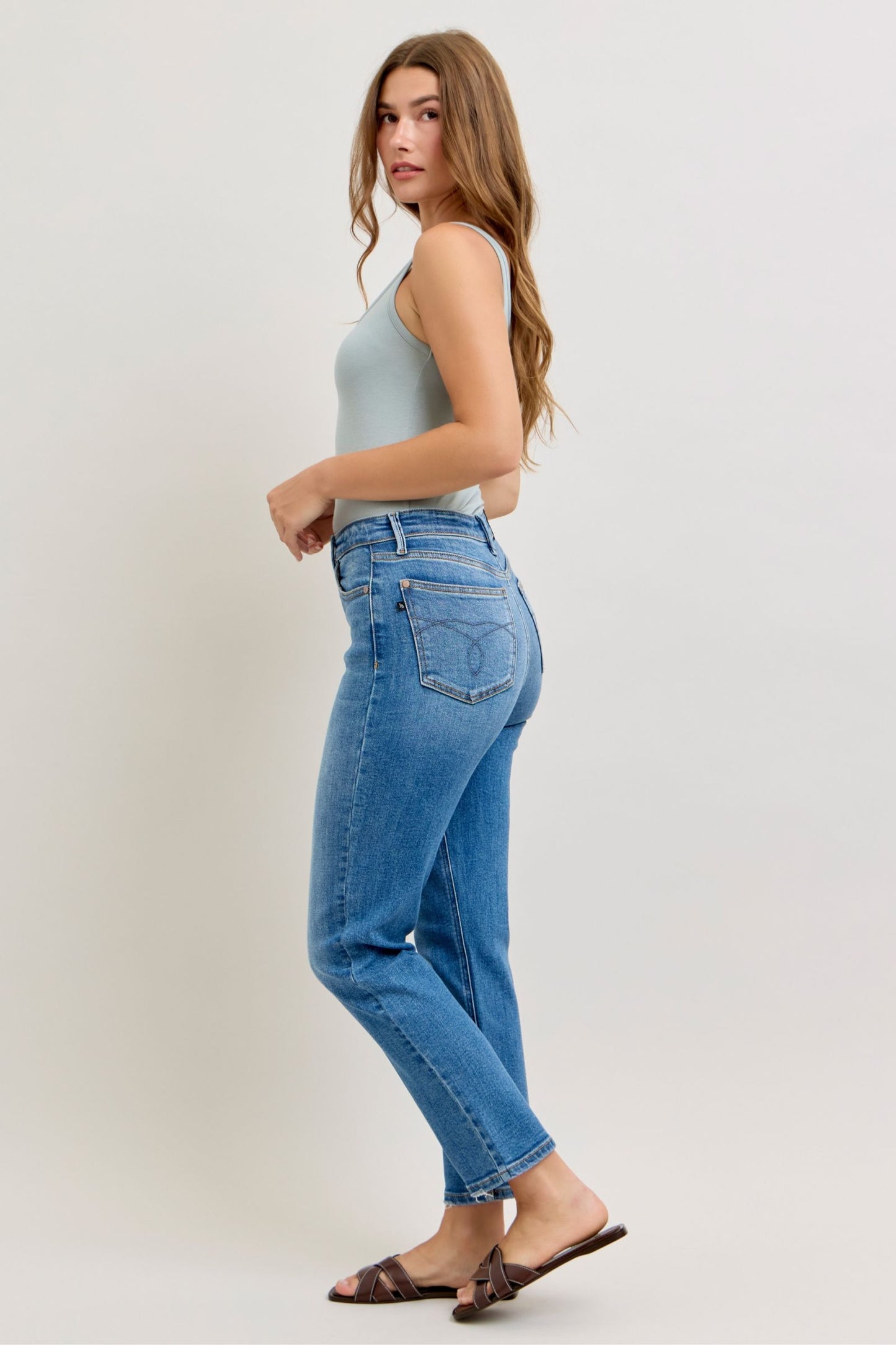 Judy Blue High Waist Ankle Length Straight Jeans