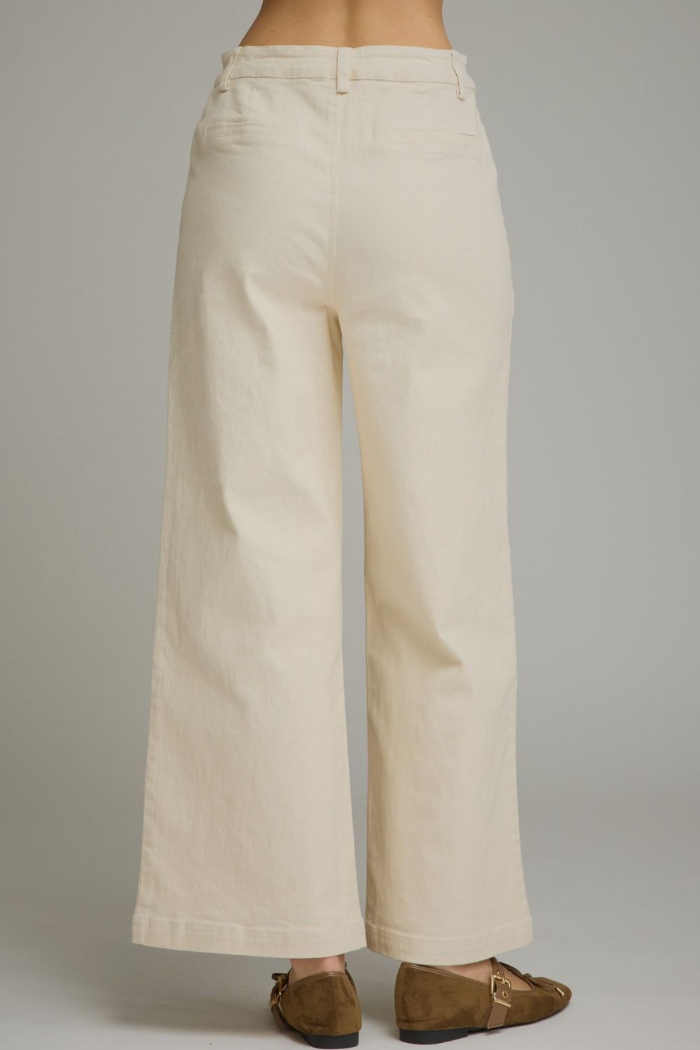Entro Wide Leg Pants With Horsebit Detail
