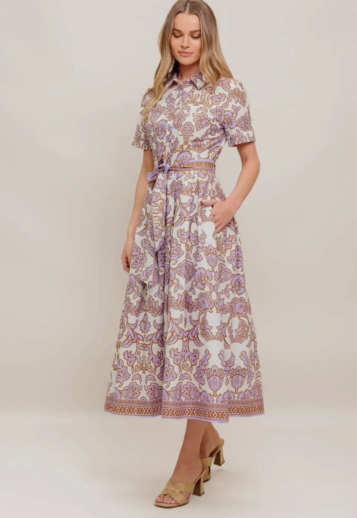Darlene Lavender and Ivory Dress