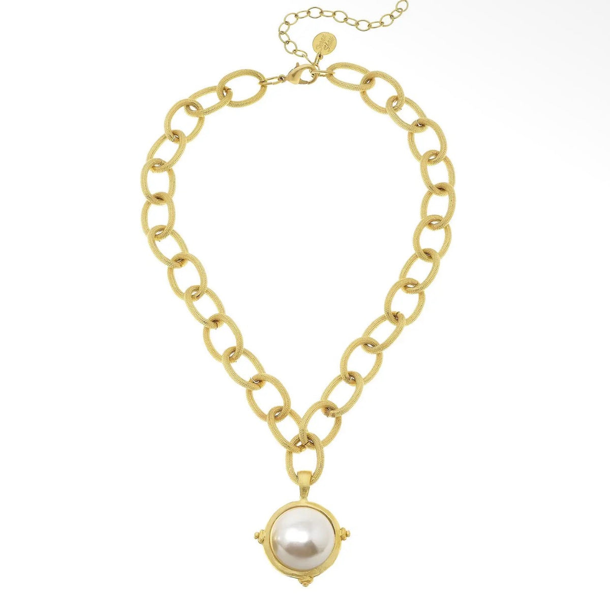 Susan Shaw Pearl Cab Chain Necklace