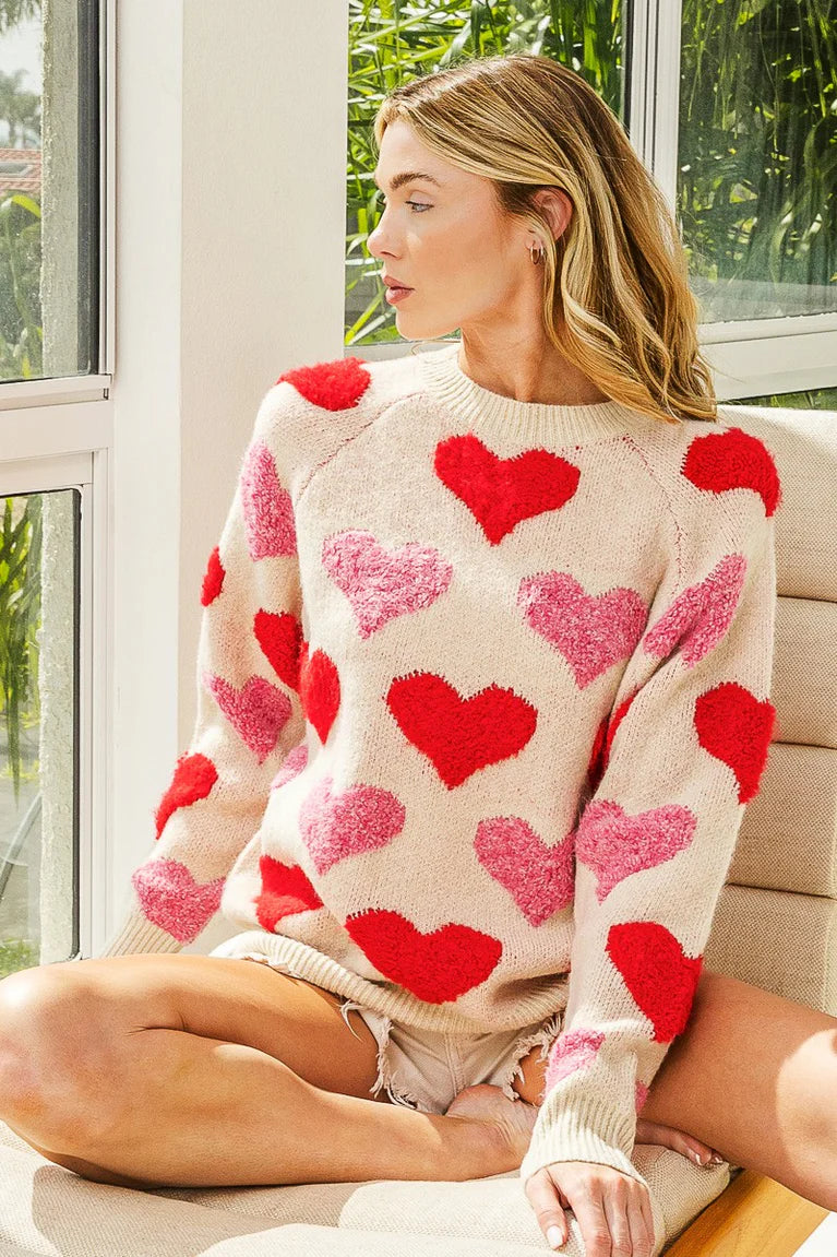 Oatmeal Valentine’s Day Sweater