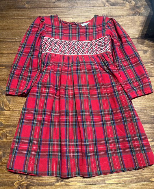 Lil Cactus Red Plaid Smocked Dress