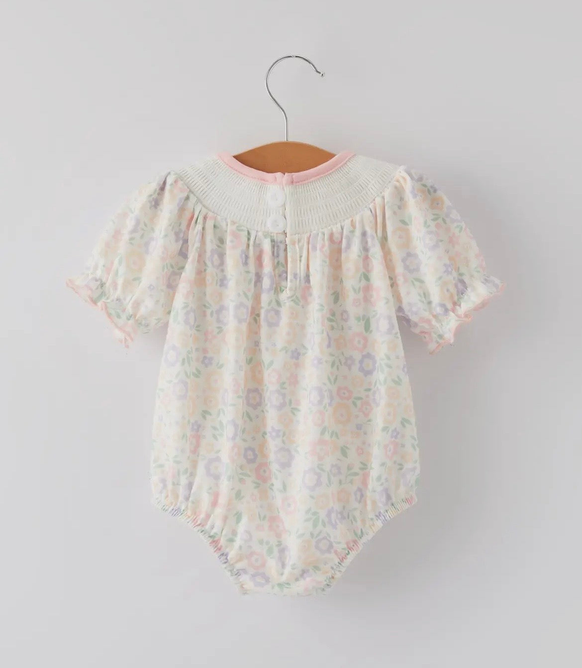 Rylee Faith Pastel Colored Cross Embroidered Romper