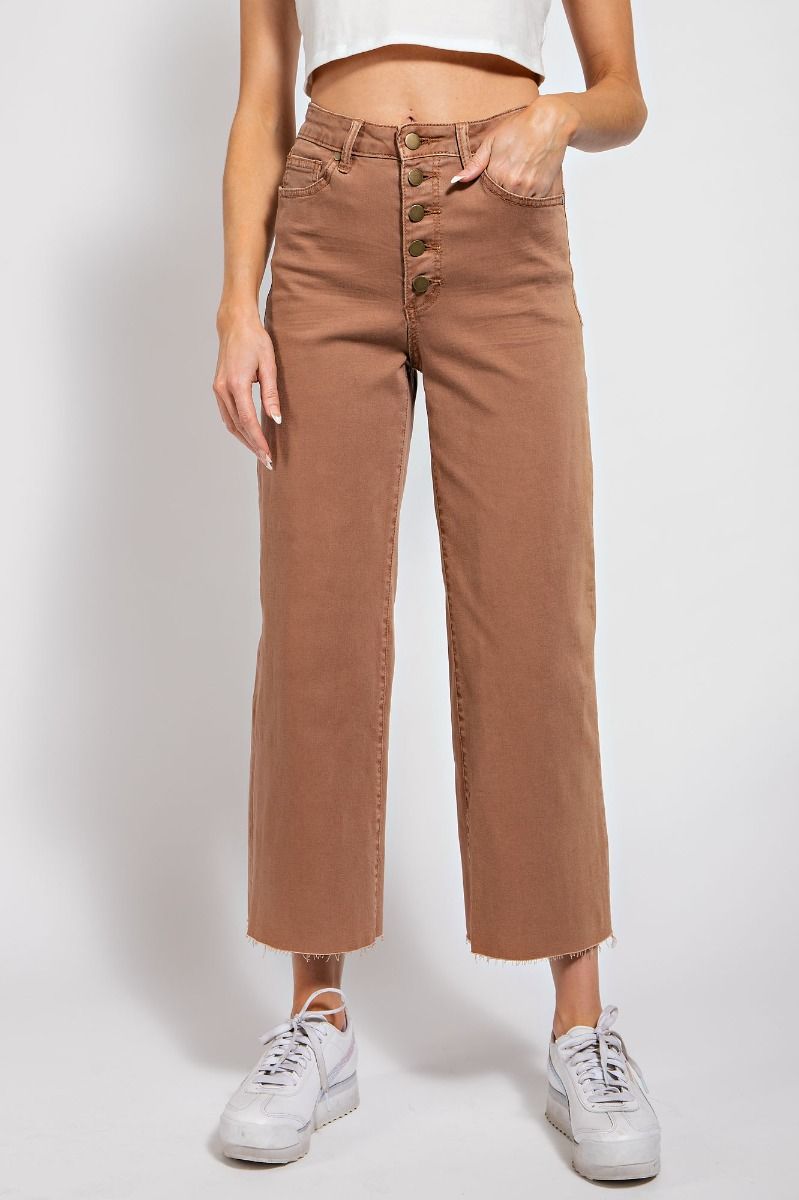Easel Button Fly Twill Wide Bottom Pants