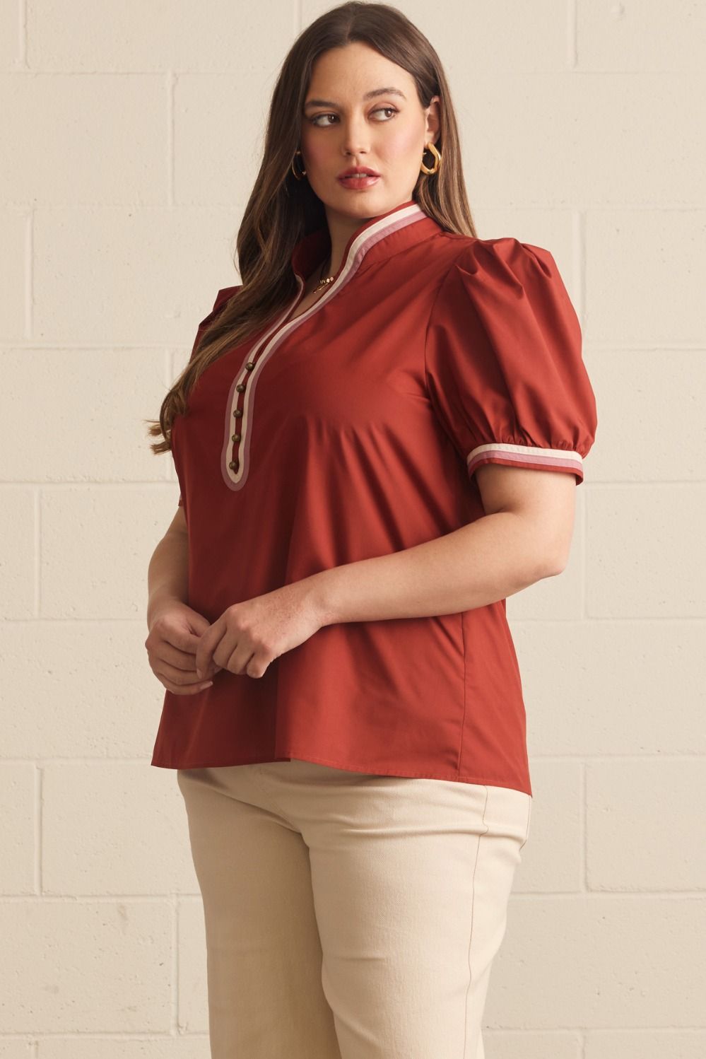 The Sheldon Rust Plus Size Top