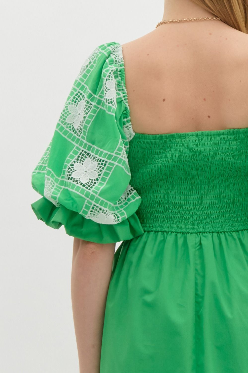 Peggy Green Smocked Dress
