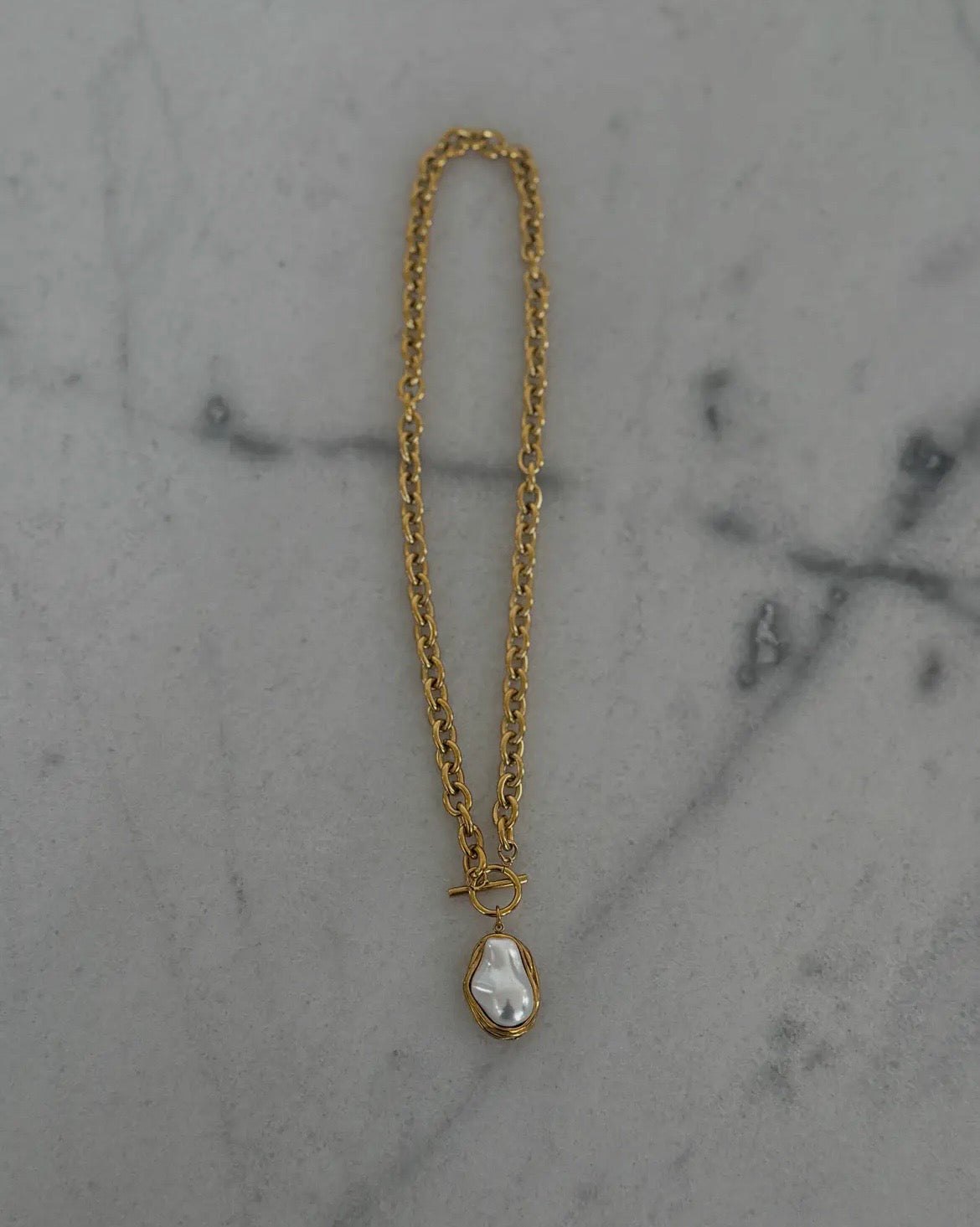 Chan Sutt Pearls Gold Pearl Drop Necklace