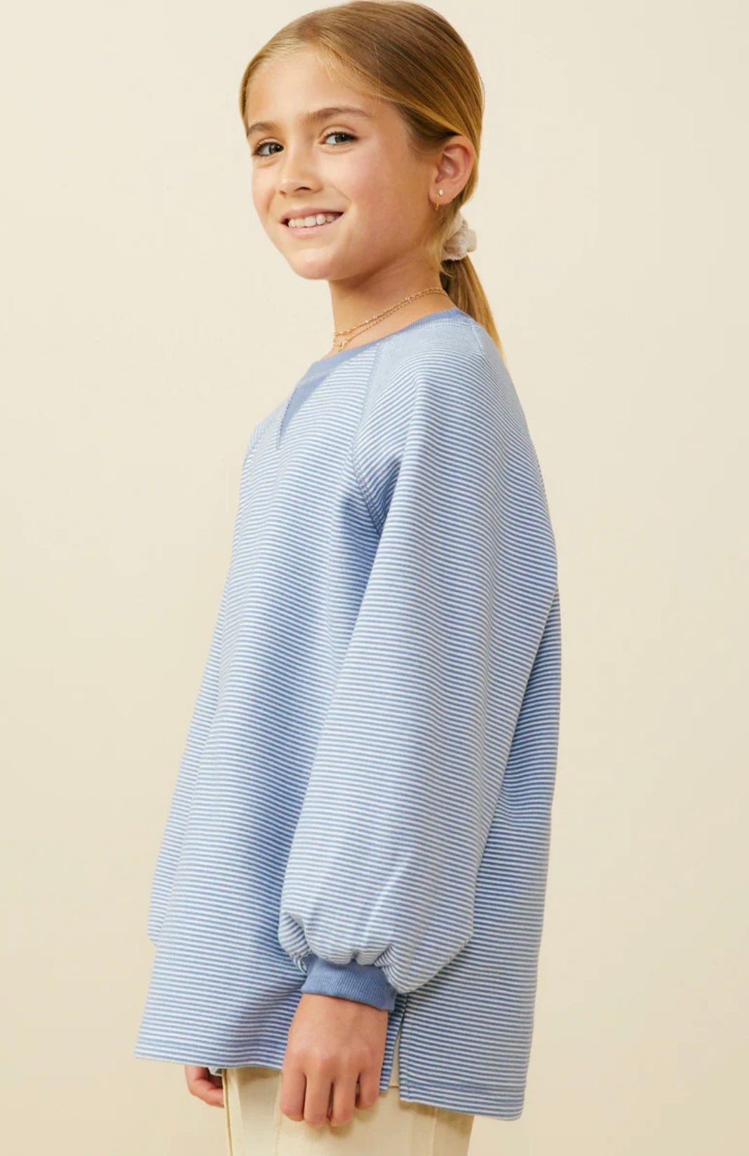 Hayden Girls Blue Striped Sweatshirt