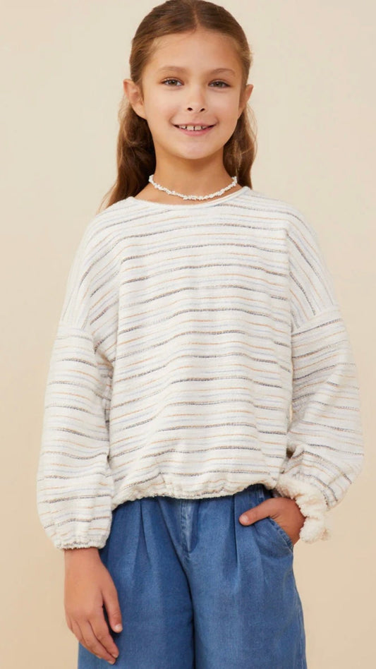 Anna Ivory Terry Knit Top