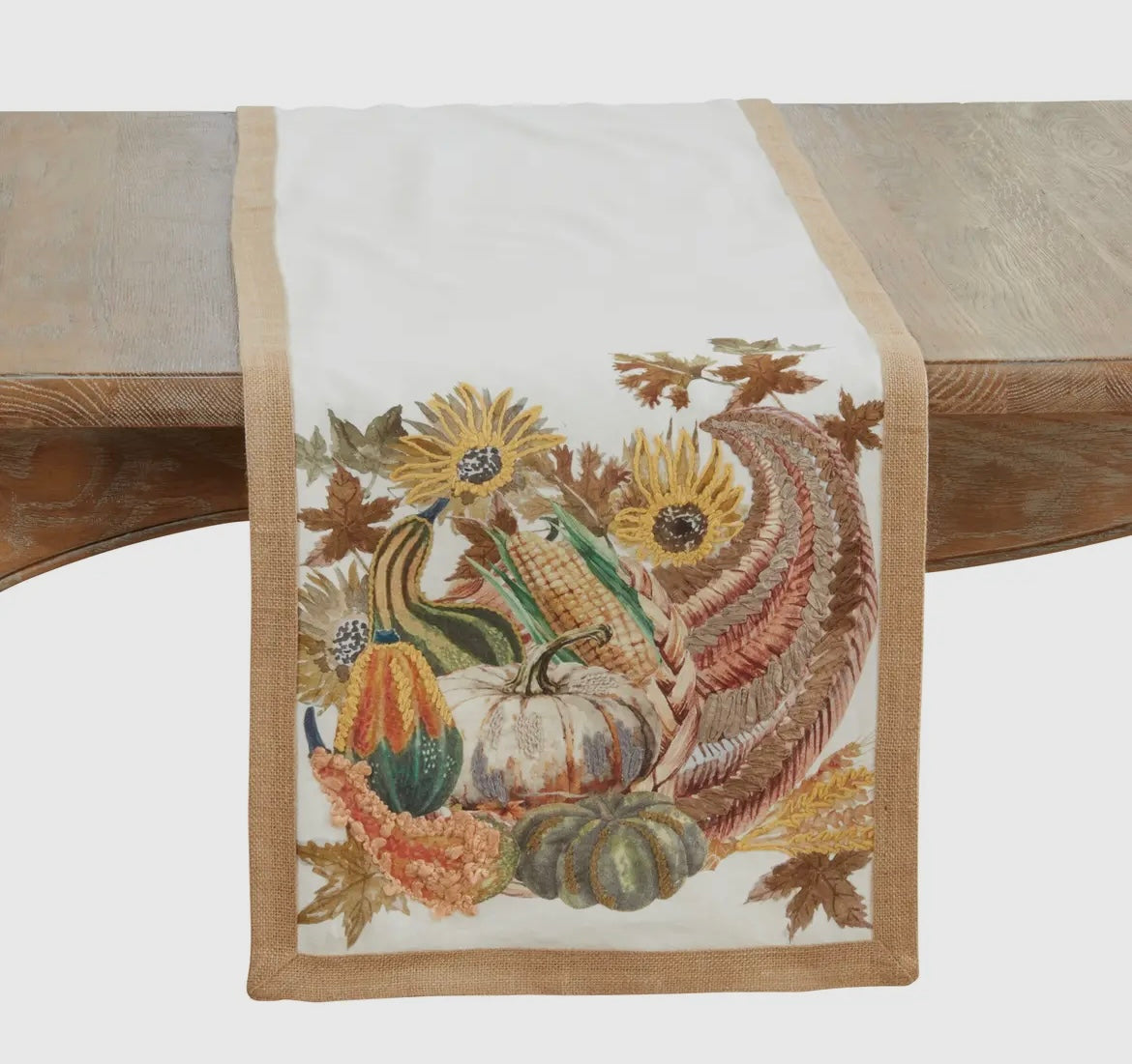 Cornucopia Embroidered Table Runner 16”x72” Only 1 Left, Order Soon