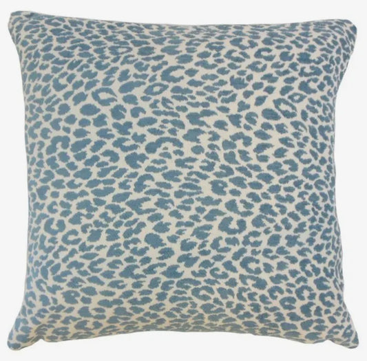 Norfolk Blue Cheetah Print Throw Pillow