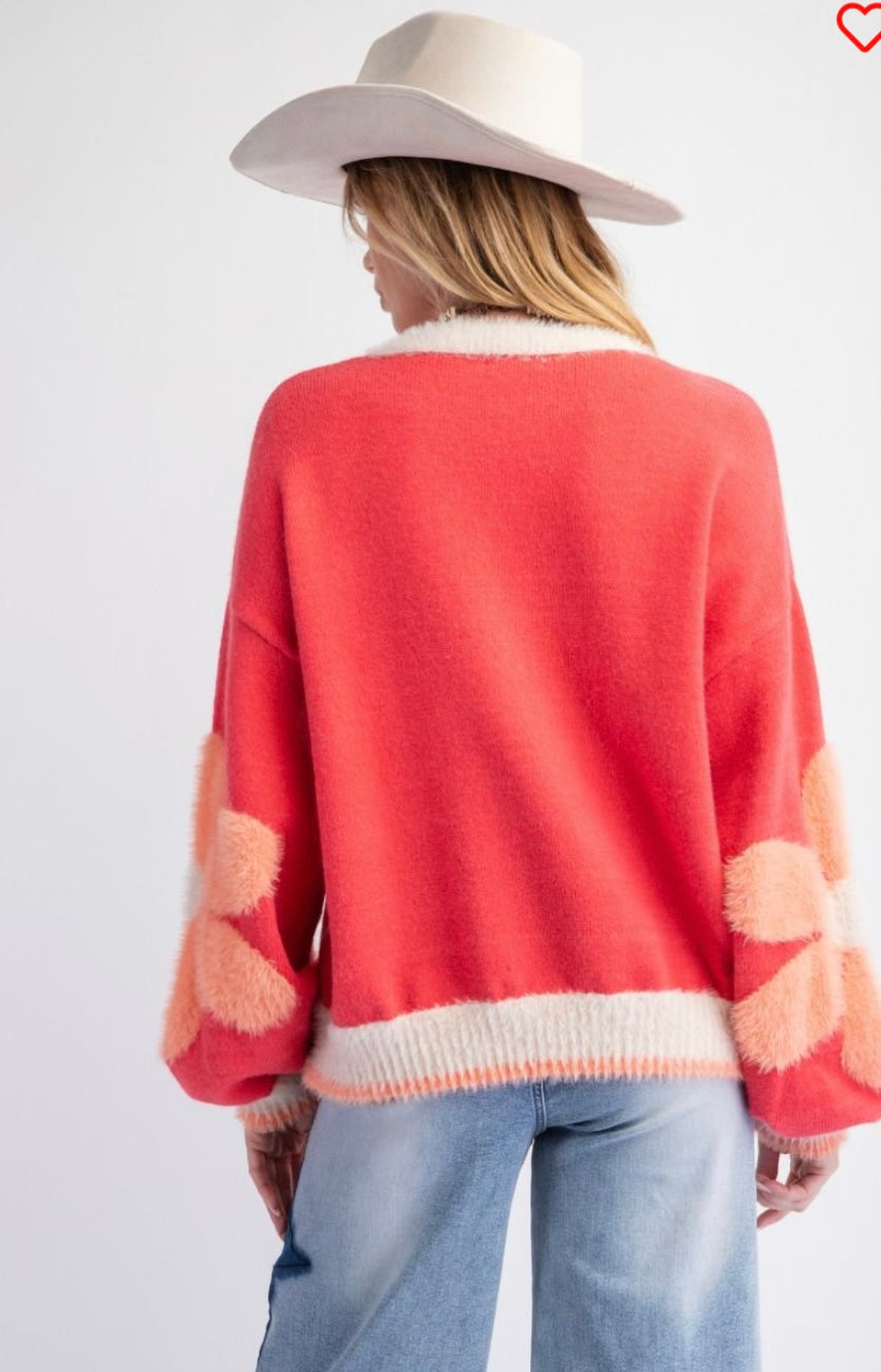 Carmen Hot Coral Sweater