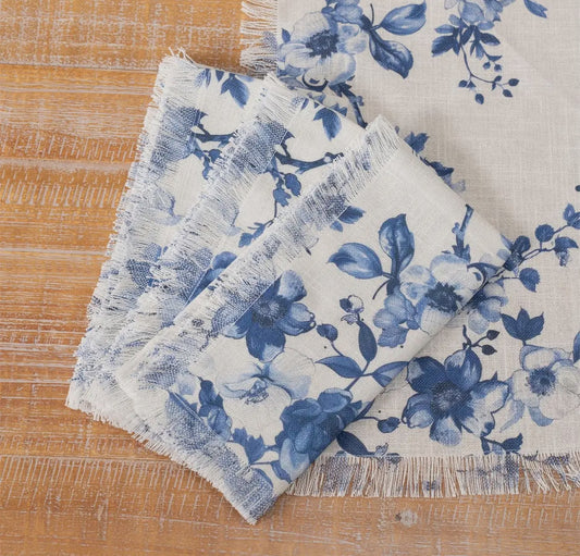 Blue and White Floral Napkins