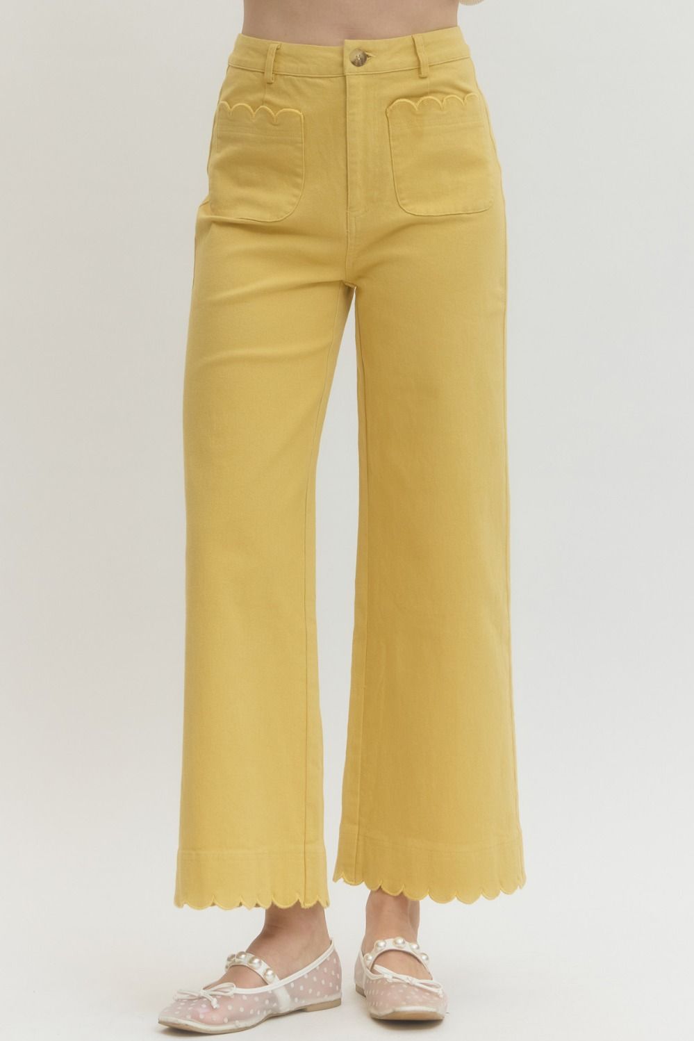 Entro Scallop Trimmed Pants