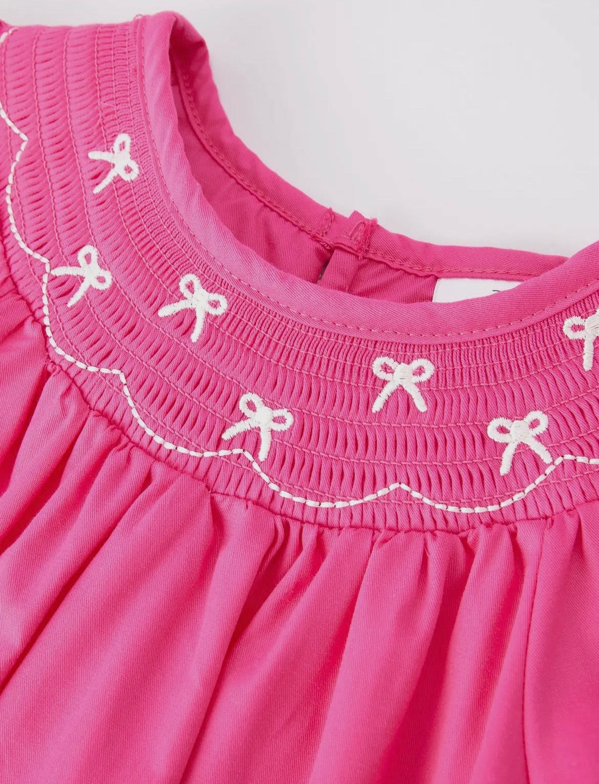 Rylee Faith Bow Embroidered Toddler Dress