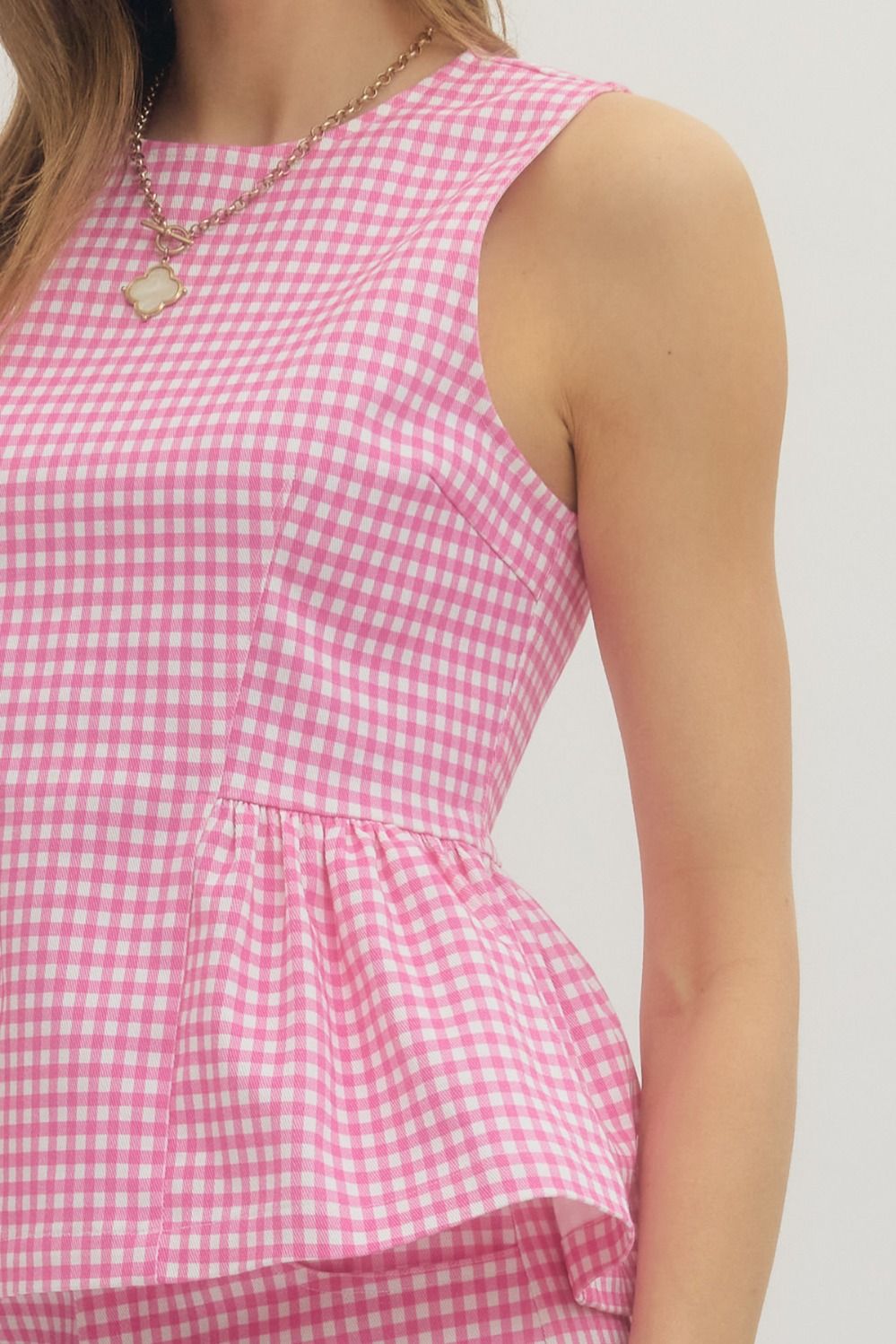 The Shayla Pink Gingham Top
