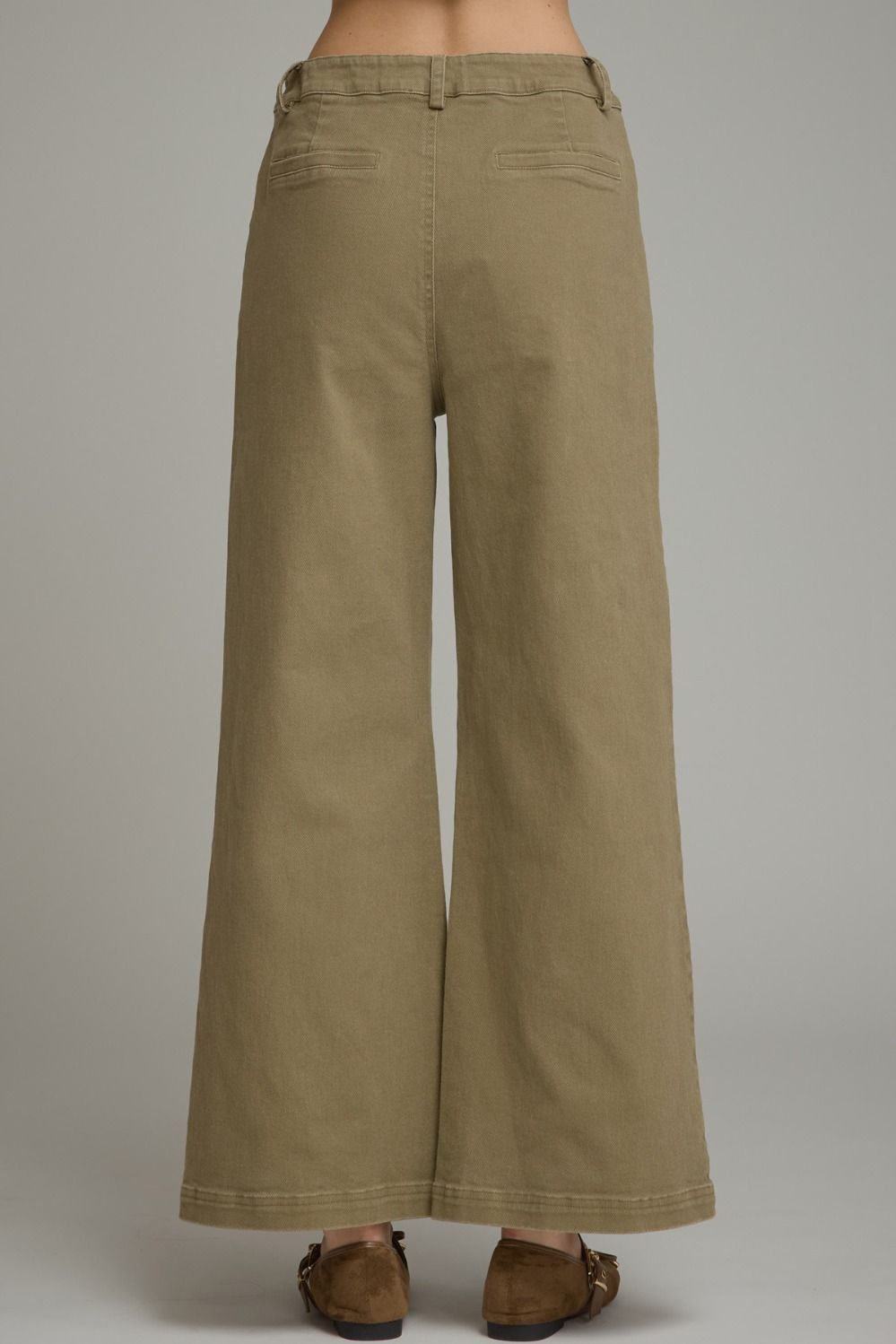 Entro Wide Leg Pants With Horsebit Detail