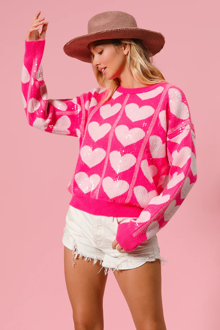 Hot Pink Valentine’s Day Sweater