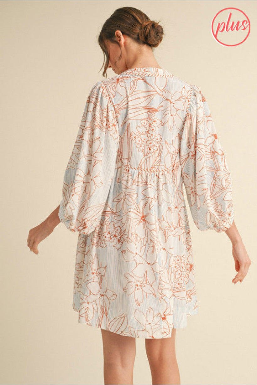 Apollo Toffee Print Plus Size Dress