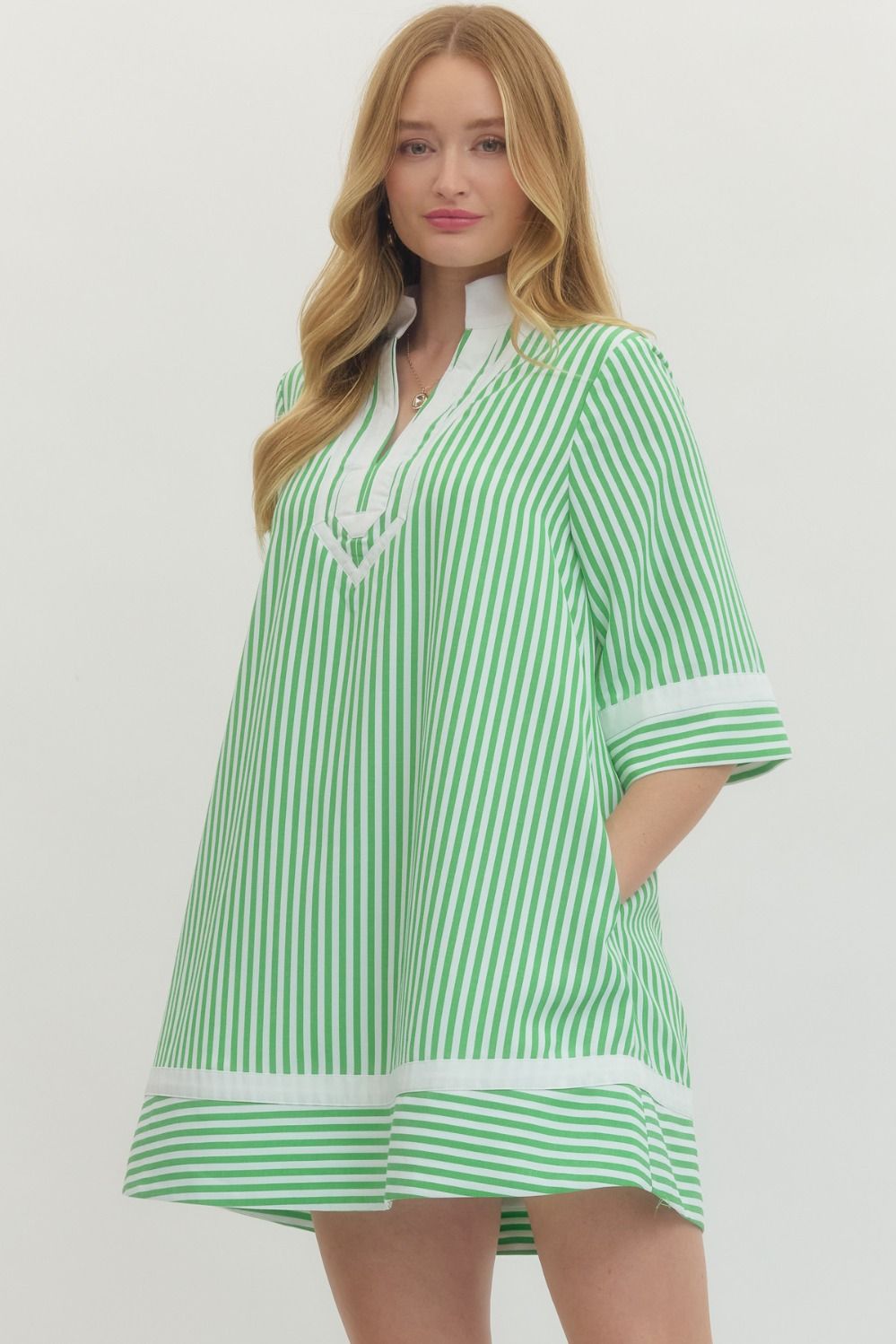 The Brandi Green Striped Dress