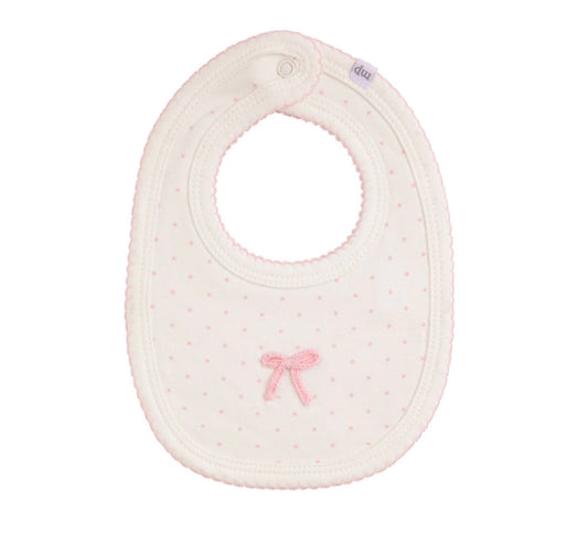 Mud Pie Pink Polka Dot Bow Bib