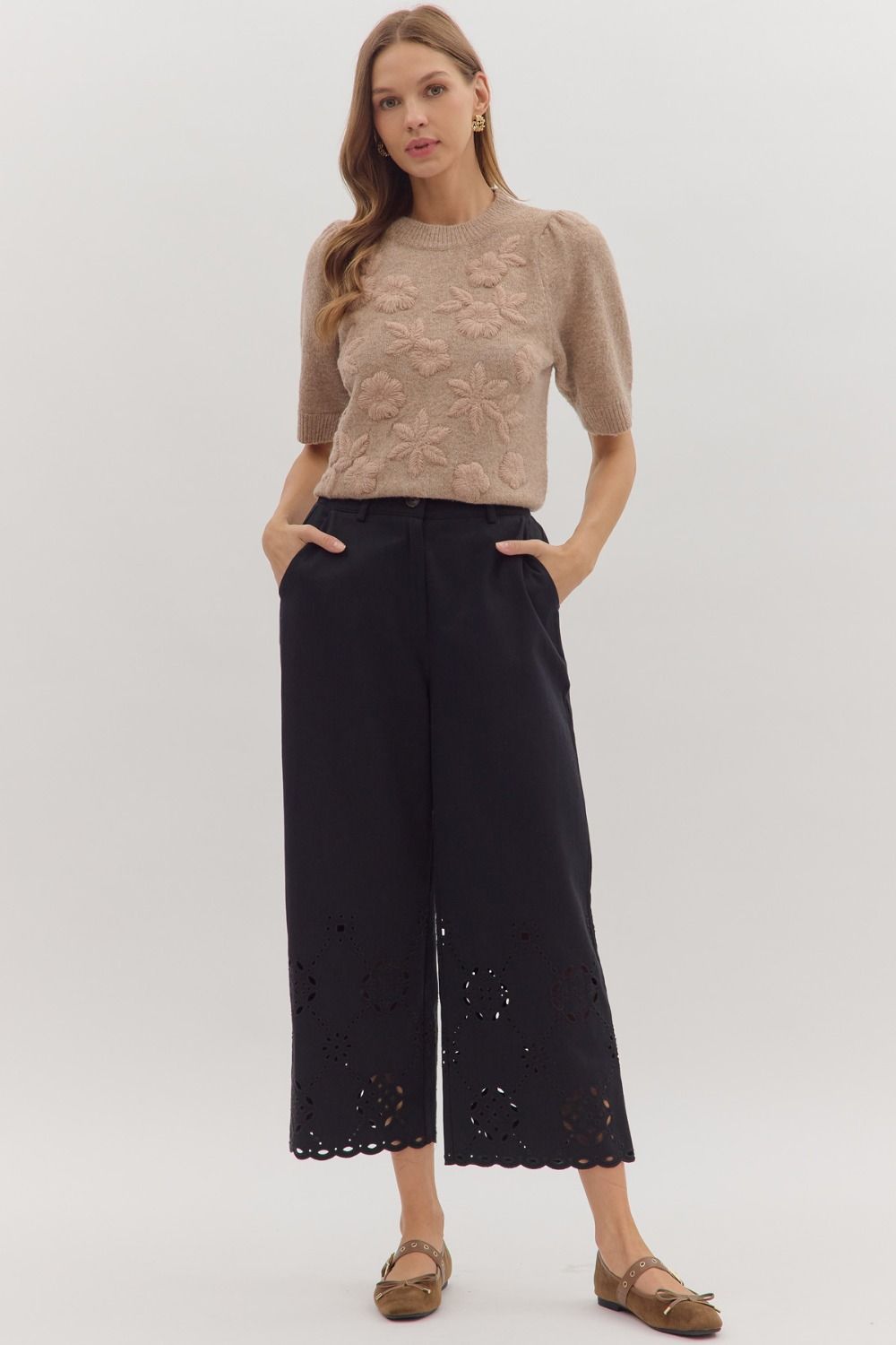 Entro Eyelet Detailed Pants