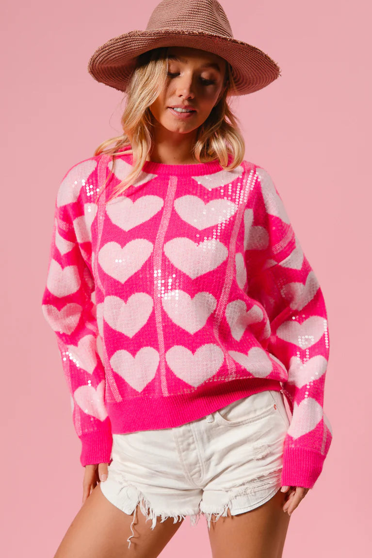 Hot Pink Valentine’s Day Sweater