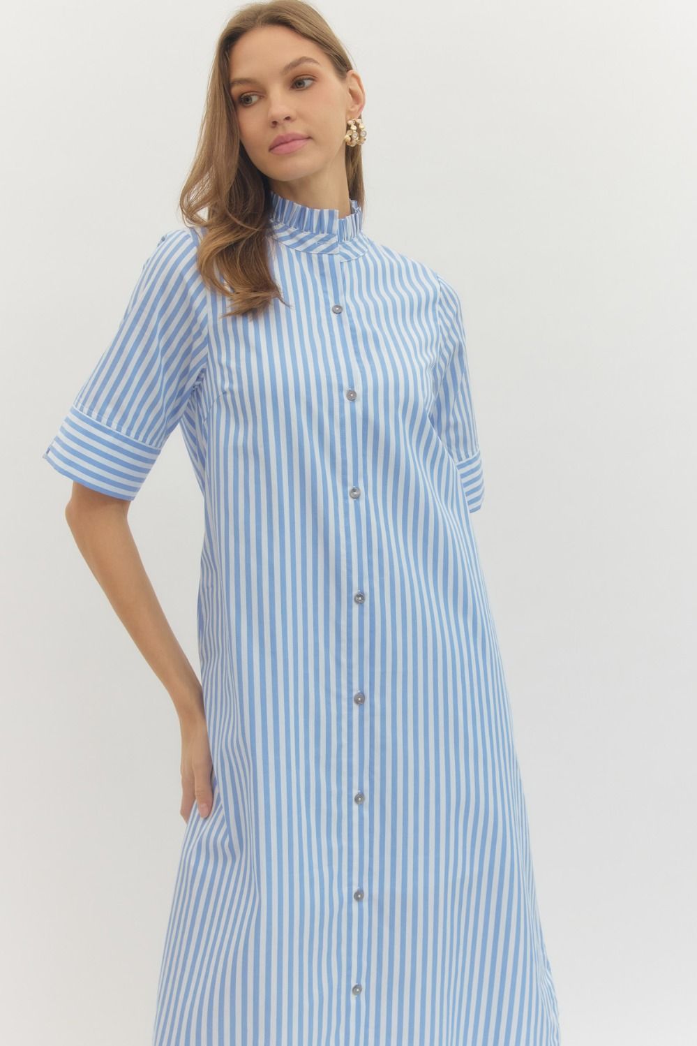 The Feagan Blue Striped Dress