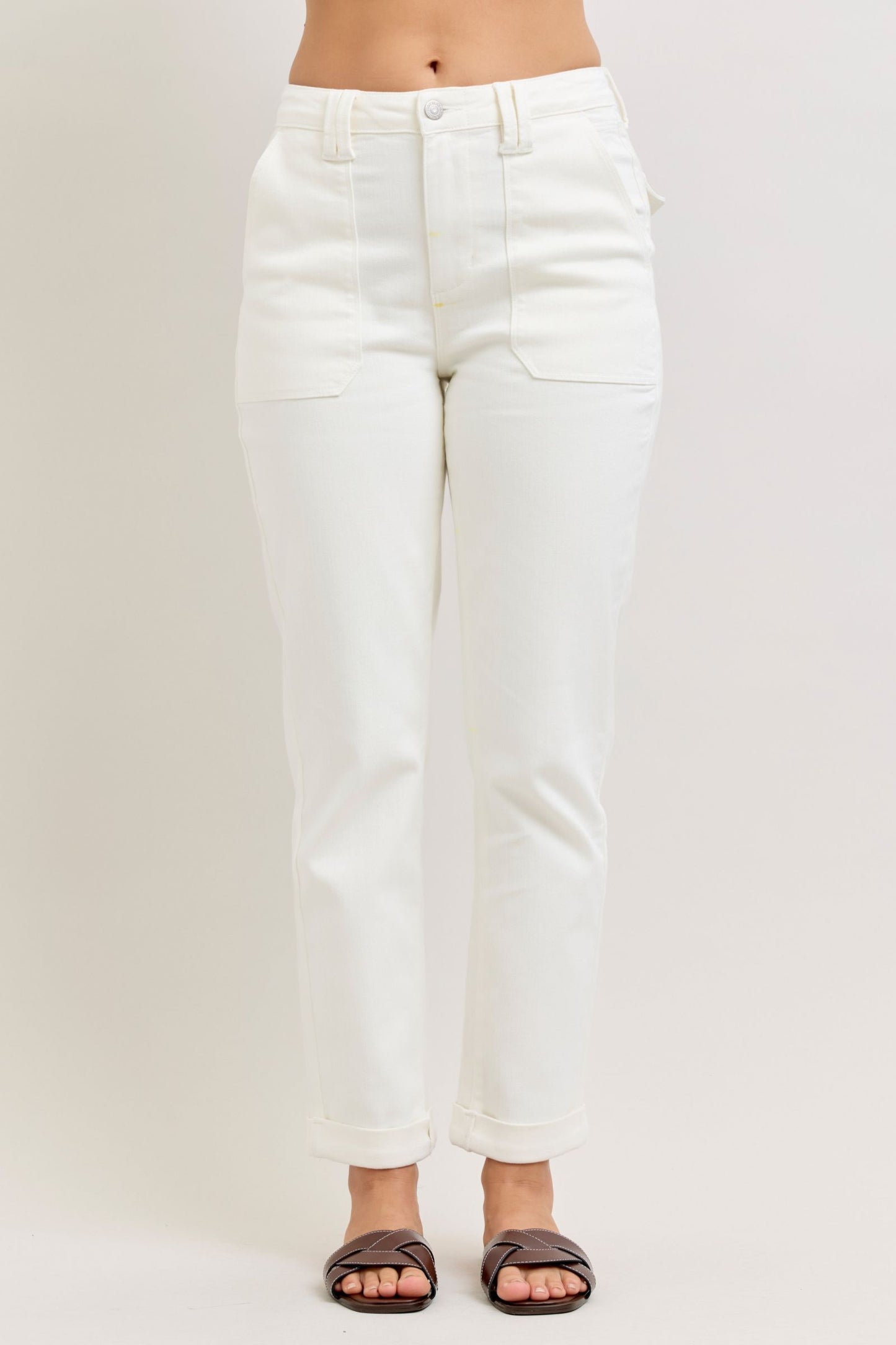 Judy Blue White High Waist Aurora Weekender Jeans
