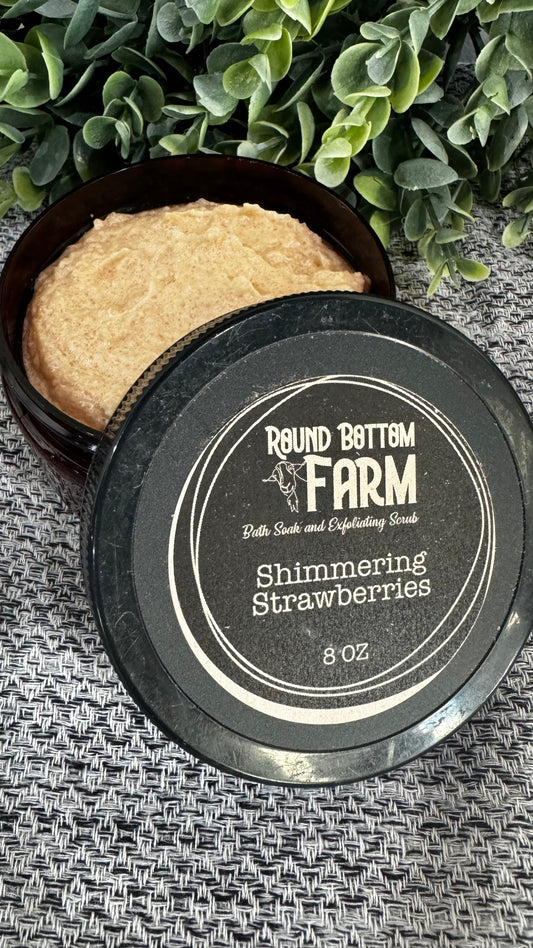 Shimmering Strawberries Bath Soak & Exfoliating Scrub