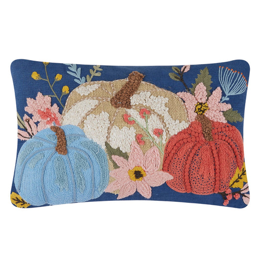 Embroidered Pumpkin Pillow